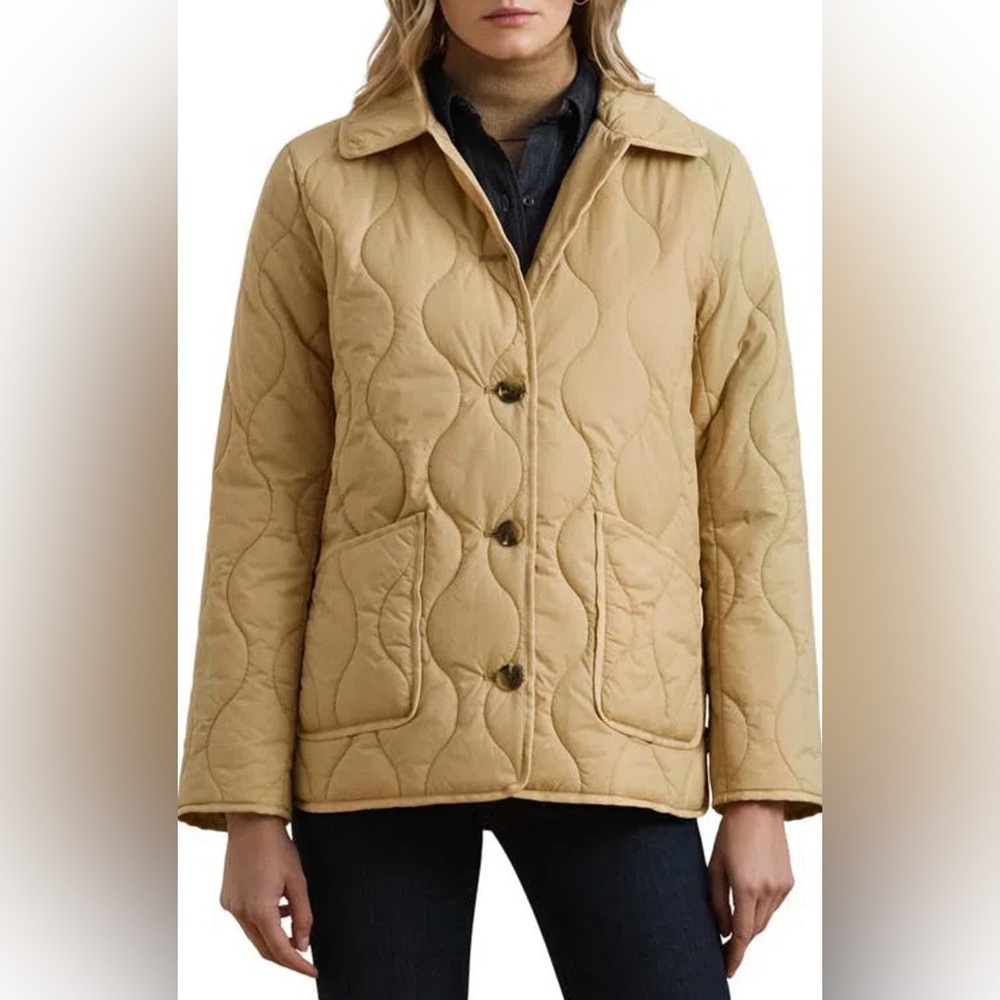 Lauren Ralph Lauren Black Label Onion Quilted Jacket in Natural Medium - Picture 15 of 16